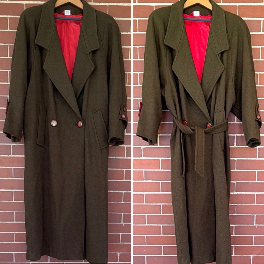 VTG 100% Wool Long Coat Women M USA Union Made Old Money Stunning Quiet Luxury